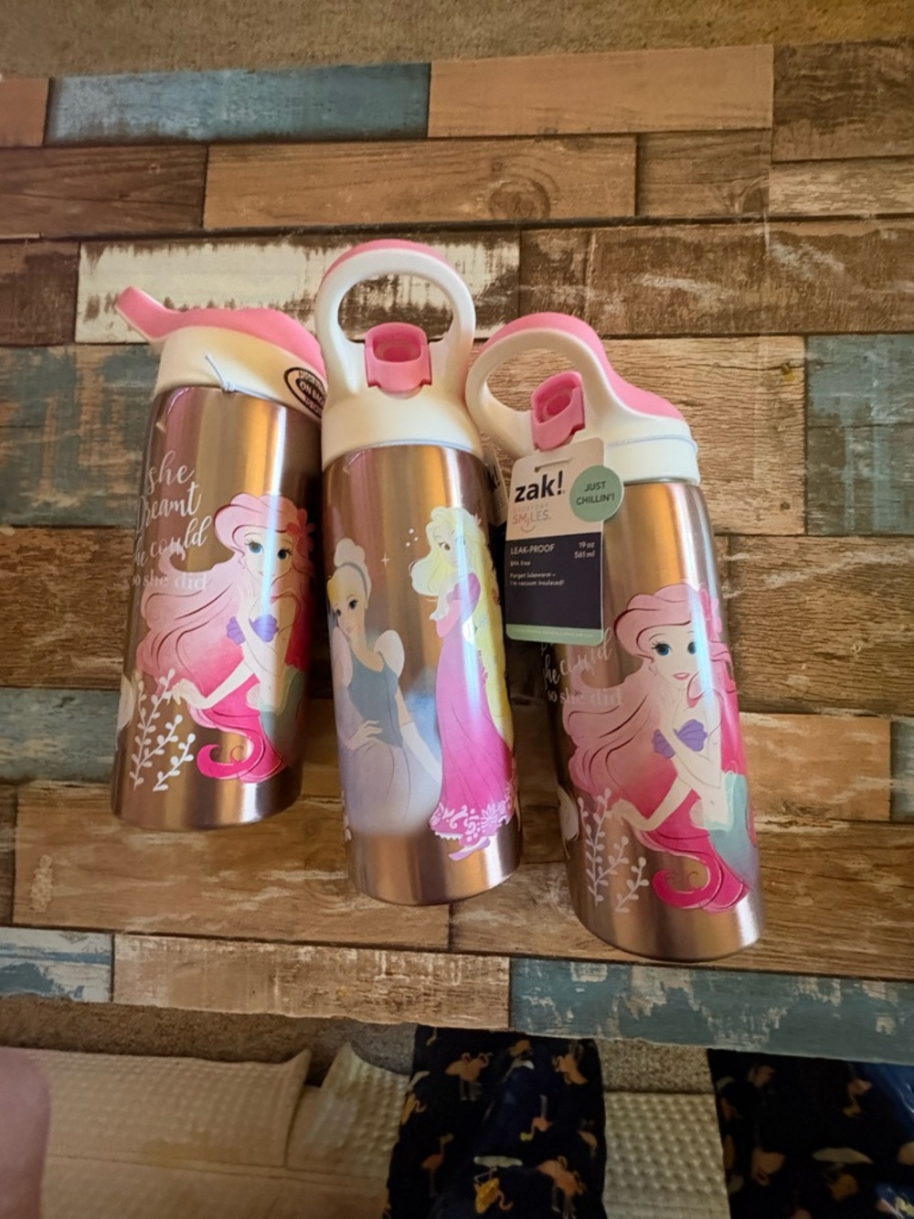 NEW- Zak! Disney Princess 
Rose gold Stainless Steel Water Bottle 
YOU GET TWO